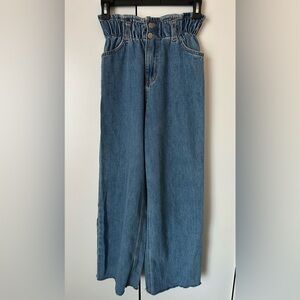 OAK + FORT Blue Paperbag Waist Jean Sz S